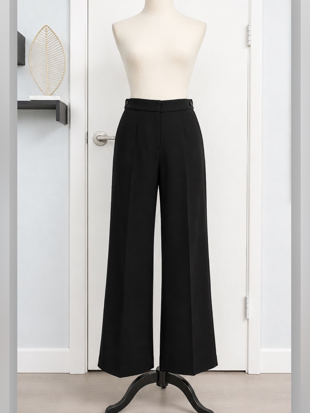 Stella McCartney Black Wool
Wide Leg Trousers Size 44